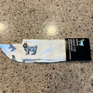 Goat USA Kids Head Tie - White with Blue and Yellow Accents